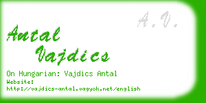 antal vajdics business card